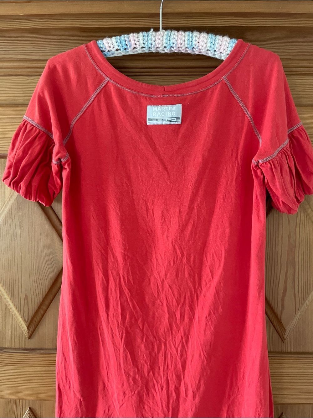 Porsche Design Driver’s Selection Red Graphic T-Shirt Mini Dress Puff Sleeves M - Picture 5 of 13